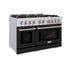 ZLINE 48" Select Dual Fuel Range Gas Cooktop Electric Convection Oven Stainless Steel Black Matte Door HDR-BLM-48