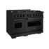 ZLINE 48" Classic Gas Range, Convection Gas Oven Black Stainless Steel Brass Burners, CGRB-BR-48