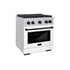 ZLINE 30"Paramount Dual Fuel Range DuraSnow® White Matte, Matte Black SDRSZ-WM-30-MB