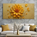 Golden Dandelion Minimalist Abstract Wall Art IV