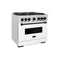 ZLINE 36" Dual Fuel Range, Gas Cooktop, Electric Convection Oven DuraSnow® Stainless Steel, Matte Black CDRSZ-36-MB