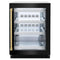 ZLINE 24" Touchstone 151 Can Beverage Fridge Black Stainless Steel Glass Door Gold Handle RBSOZ-BS-24-G