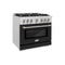 ZLINE 36" Select Gas Range Convection Gas Oven DuraSnow® Stainless Steel Black Matte Door HGRS-BLM-36