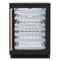 ZLINE 24" Touchstone Dual Zone 44 Bottle Wine Cooler Black Matte Glass Door Polished Gold Handle RWDOZ-BLM-24-G