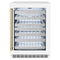 ZLINE 24" Touchstone Dual Zone 44 Bottle Wine Cooler White Matte Glass Door Champagne Bronze Handle RWDOZ-WM-24-CB