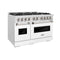 ZLINE 48"Classic Gas Range, Convection Gas Oven, DuraSnow® Stainless Steel, White Matte Door CGRS-WM-48