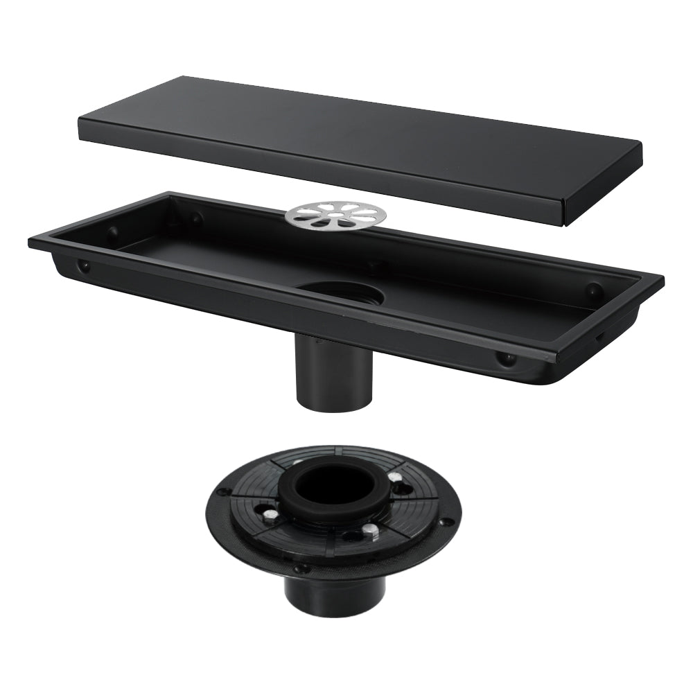 Matte Black stainless floor drain 11.8inch x 4.3 inch