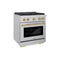 ZLINE 30"Paramount Dual Fuel Range Stainless Steel Champagne Bronze SDRZ-30-CB