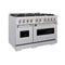 ZLINE 48" Dual Fuel Range, Gas Cooktop, Electric Convection Oven Stainless Steel, CDR-BR-48