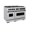ZLINE 48" Dual Fuel Range, Gas Cooktop, Electric Convection Oven Stainless Steel, Matte Black CDRZ-48-MB