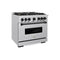 ZLINE 36" Dual Fuel Range, Gas Cooktop, Electric Convection Oven Stainless Steel, Matte Black CDRZ-36-MB