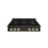 ZLINE 30" Paramount Gas Rangetop Black Stainless Steel Polished Gold SRTBZ-30-G
