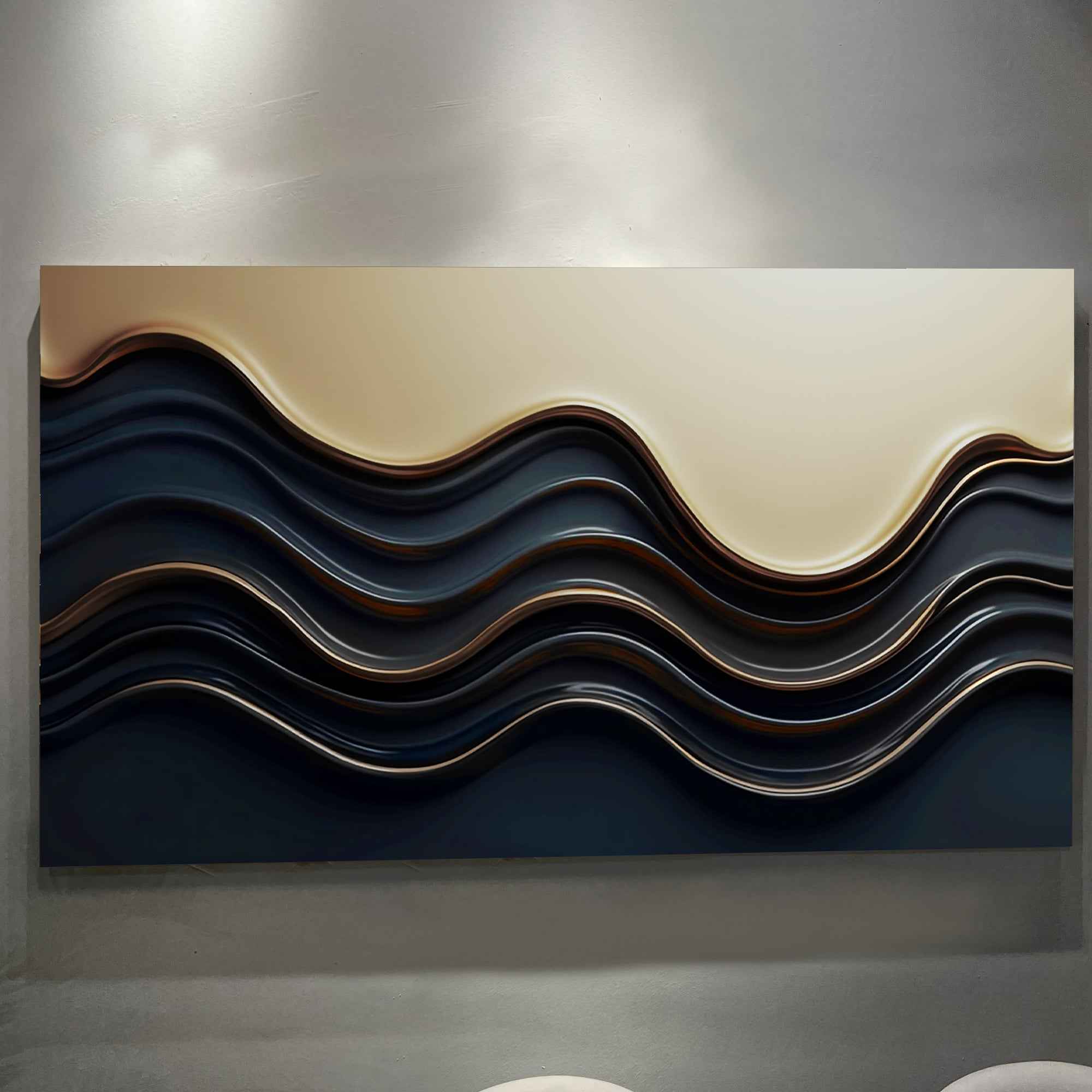 Black and Gold Minimalist Abstract Wall Art III