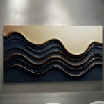 Black and Gold Minimalist Abstract Wall Art III