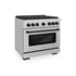 ZLINE 36"Paramount Dual Fuel Range Stainless Steel Matte Black SDRZ-36-MB