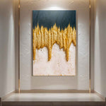 Abstract Blue And Gold Wall Art