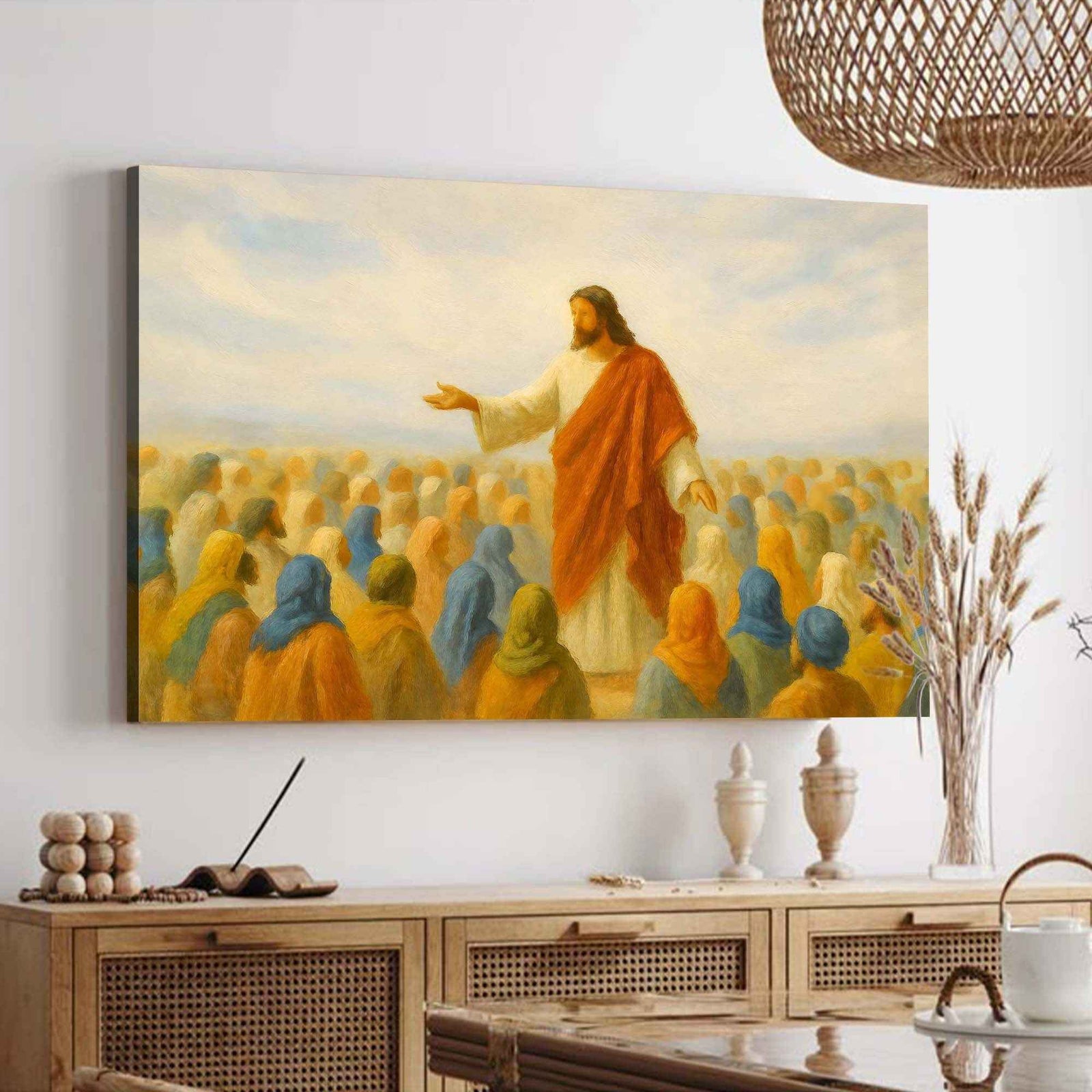 Jesus Speaking To Crowd Faith Wall Art II