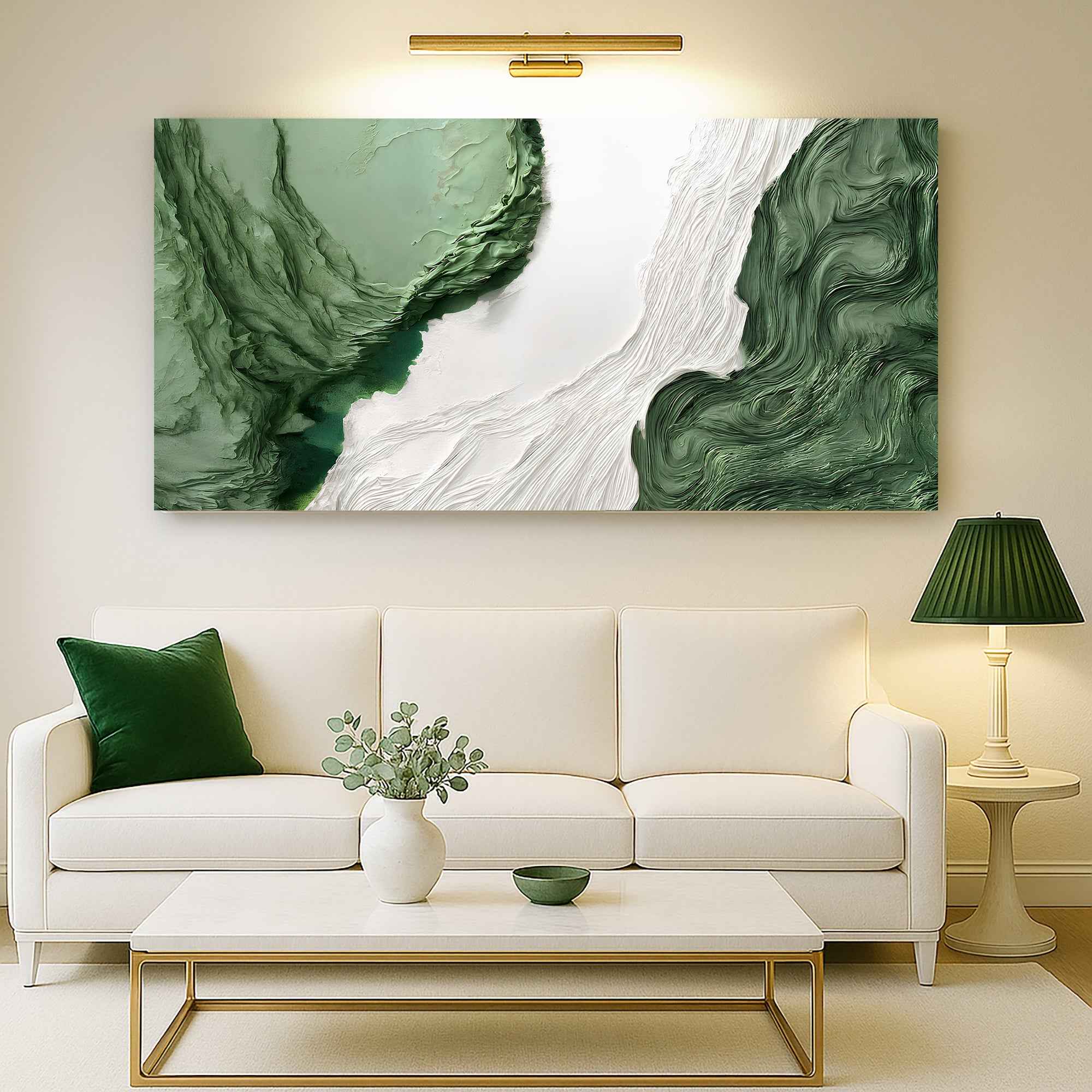 Green Rivers Abstract Wall Art V