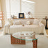 Grid Textured Sofa Cover with Sheer Ruffle Skirt, Pet-Friendly Sofa Throw Slipcover