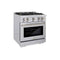 ZLINE 30" Select Dual Fuel Range Gas Cooktop Electric Convection Oven Stainless Steel Brass Burners HDR-BR-30
