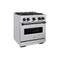 ZLINE 30" Dual Fuel Range, Gas Cooktop, Electric Convection Oven Stainless Steel, Matte Black CDRZ-30-MB