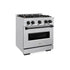 ZLINE 30" Dual Fuel Range, Gas Cooktop, Electric Convection Oven Stainless Steel, Matte Black CDRZ-30-MB