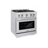 ZLINE 30" Select Dual Fuel Range Gas Cooktop Electric Convection Oven DuraSnow® Stainless Steel HDRS-30