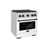 ZLINE 30"Gas Range, Convection Gas Oven, DuraSnow® White Matte, Matte Black SGRSZ-WM-30-MB