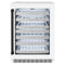 ZLINE 24" Touchstone Dual Zone 44 Bottle Wine Cooler White Matte Glass Door Matte Black Handle RWDOZ-WM-24-MB