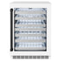 ZLINE 24" Touchstone Dual Zone 44 Bottle Wine Cooler White Matte Glass Door Matte Black Handle RWDOZ-WM-24-MB