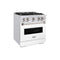 ZLINE 30" Dual Fuel Range, Gas Cooktop, Electric Convection Oven DuraSnow® Stainless Steel, White Matte Door CDRS-WM-30