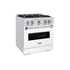 ZLINE 30" Dual Fuel Range, Gas Cooktop, Electric Convection Oven DuraSnow® Stainless Steel, White Matte Door CDRS-WM-30