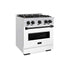 ZLINE 30" Dual Fuel Range, Gas Cooktop, Electric Convection Oven DuraSnow® Stainless Steel, Matte Black CDRSZ-30-MB