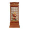 Christmas Lighted Water Spinning Phone Booth With Santa On Phone, 3*AA Batteries Required - White / Red