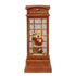 Christmas Lighted Water Spinning Phone Booth With Santa On Phone, 3*AA Batteries Required - White / Red