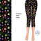 Black Paisley Colorful Capri Length Leggings with pockets