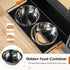 Feeding Station with 2 Lockers and Elevated Bowls Black