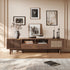 TV Stand For 75" TVs With Soft Closing Doors, Console With Accents And Drop Down Cabinet - Dark Brown