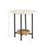 Oval End Table - White / Natural