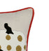 Embroidered Halloween Pumpkin Pillow with Polka Dot Linen – Multicolor