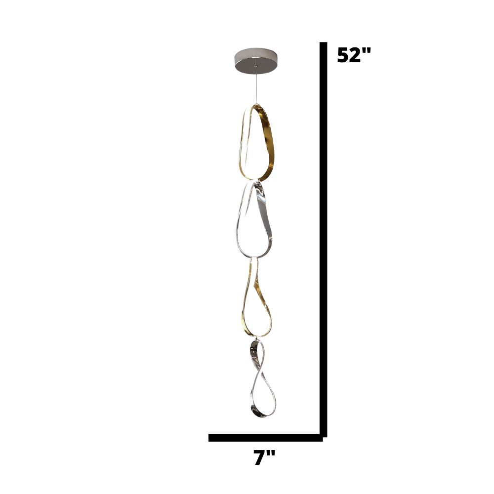 Prague Vertical Chandelier // Gold and Chrome