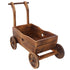 Wooden Wagon Planter Box Mobile Garden Planter With Wheels Handle Drain Hole Wood - Brown