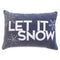 Nneka Let It Snow Gray Velvet Lumbar Pillow with Insert 14x20