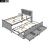 Platform Bed With Storage Headboard, USB, Trundle And 3 Drawers