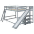 Bunk Bed With Ladder, Slide, And Shelves Pine Wood