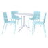 4 Modern Stackable Plastic Armchair Matched With Round Table