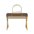 Coleen Walnut & Gold Finish Vanity Desk with Mirror & Jewelry Tray
