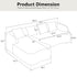 Modular L-Shape Sectional Sofa With Curved Chaise