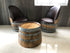 Wine Barrel Round Coffee Table Set with 2 Chairs - Rustic Whiskey Barrel Furniture Set - Handmade Solid Oak