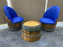 Wine Barrel Round Coffee Table Set with 2 Chairs - Rustic Whiskey Barrel Furniture Set - Handmade Solid Oak